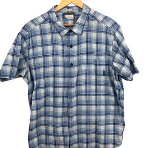 Columbia Sportswear Blue Plaid Short Sleeve Button Up Shirt Men’s XL